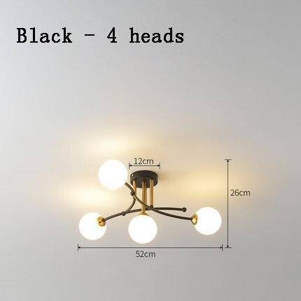 Design metal LED chandelier with multiple glass balls Creative