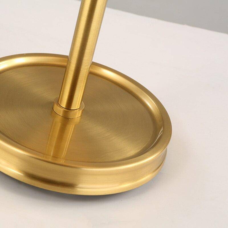 Floor lamp golden LED at lampshade in fabric