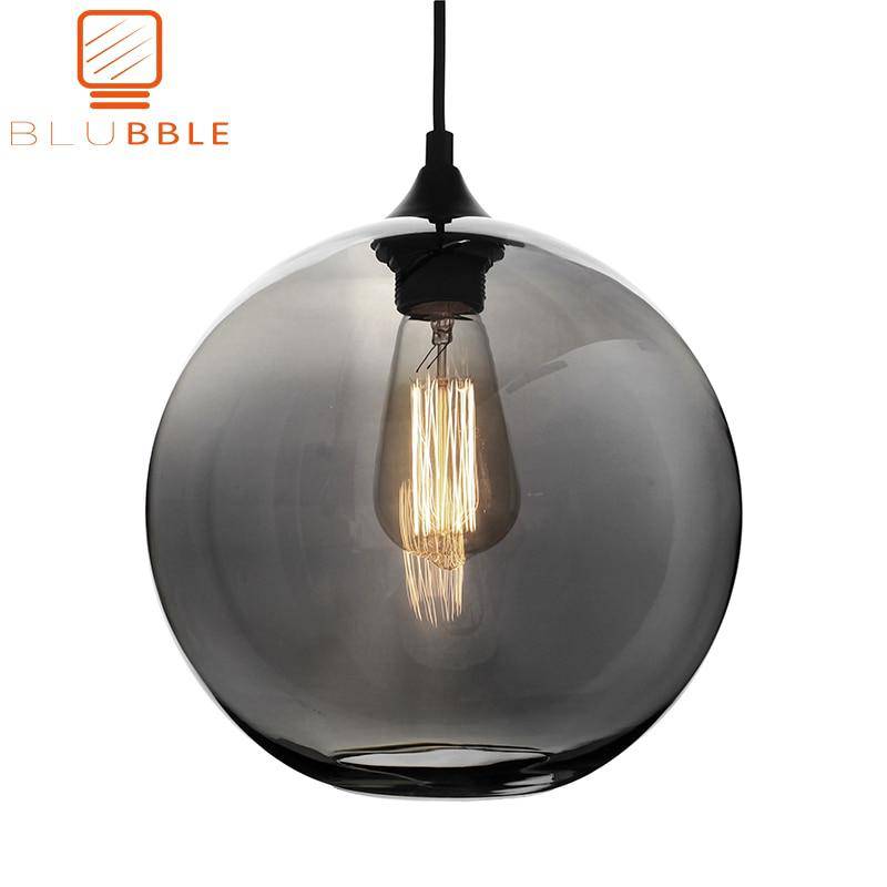 pendant light Blubble colored or smoked glass ball