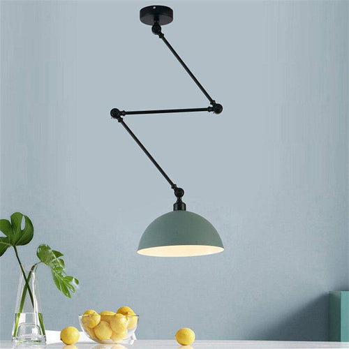 Design LED ceiling lamp with articulated arm and lampshade coloured Macaron