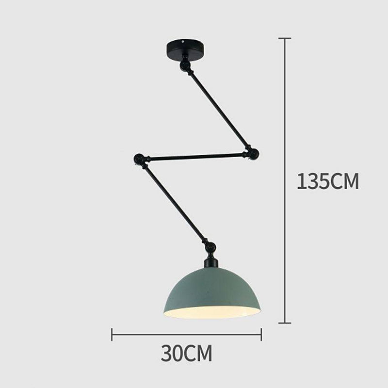 Design LED ceiling lamp with articulated arm and lampshade coloured Macaron