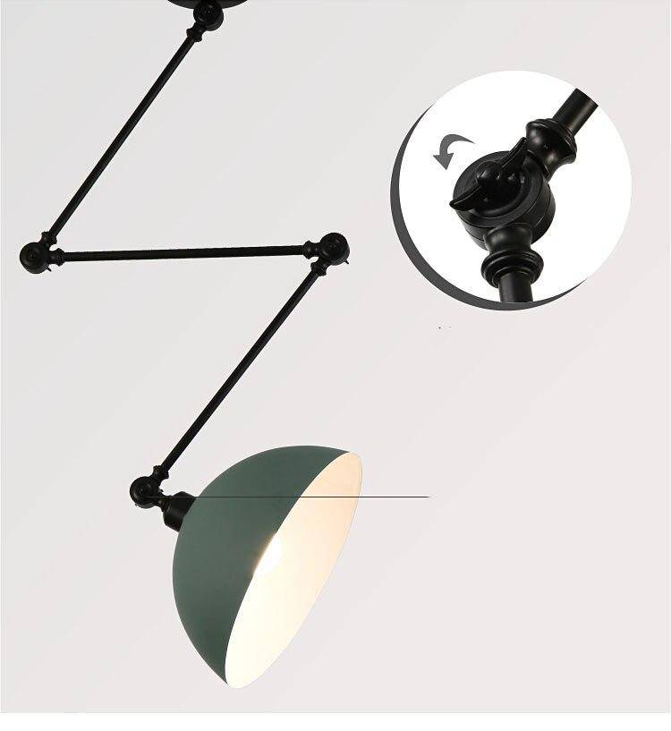 Design LED ceiling lamp with articulated arm and lampshade coloured Macaron