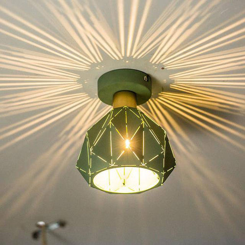 Plafonnier design loft coloré en métal à LED