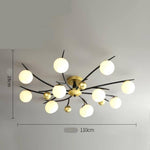 Plafonnier design à LED en métal avec plusieurs boules en verre Loft
