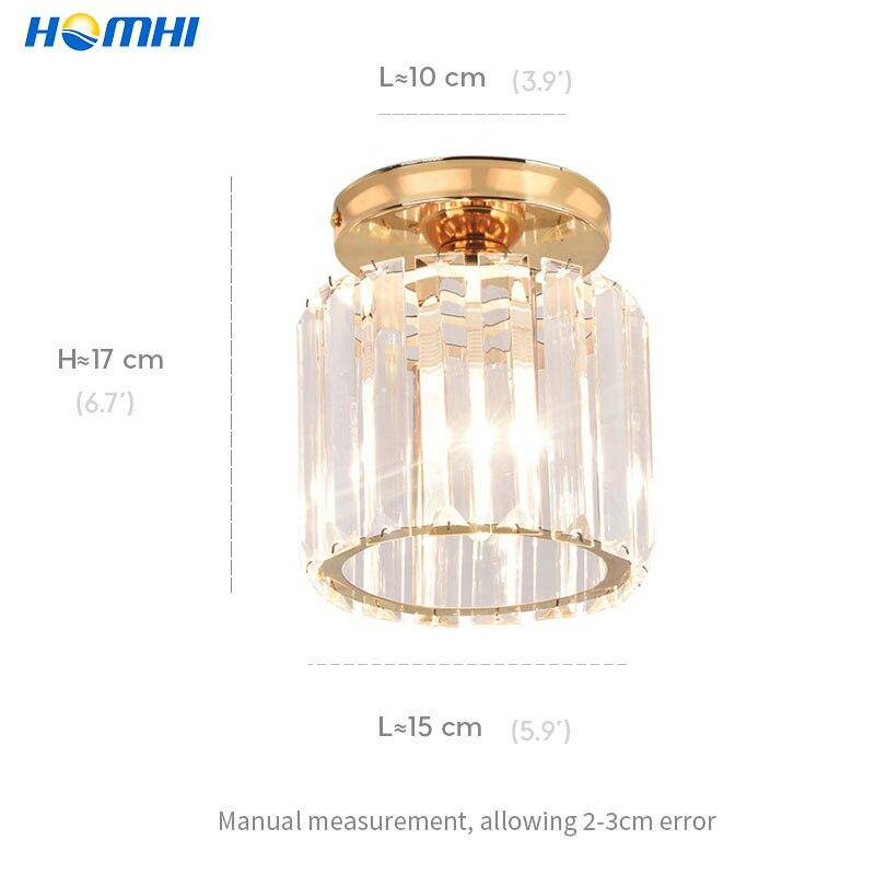 Round or square ceiling lamp in Luxury glass crystal