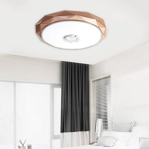 Round geometric pink gold dimmable LED ceiling lamp