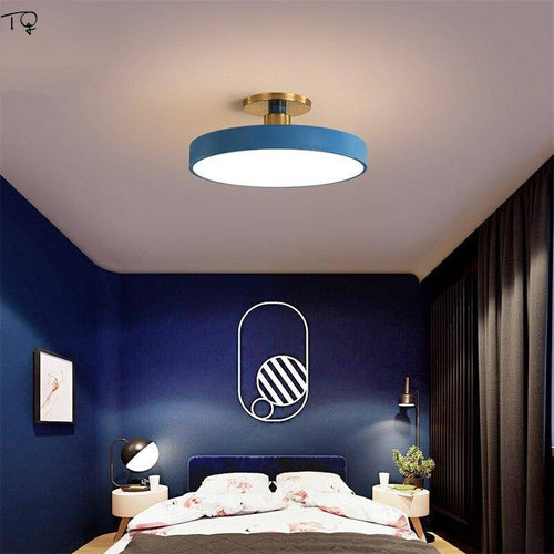 Office round LED design ceiling light with gold stand