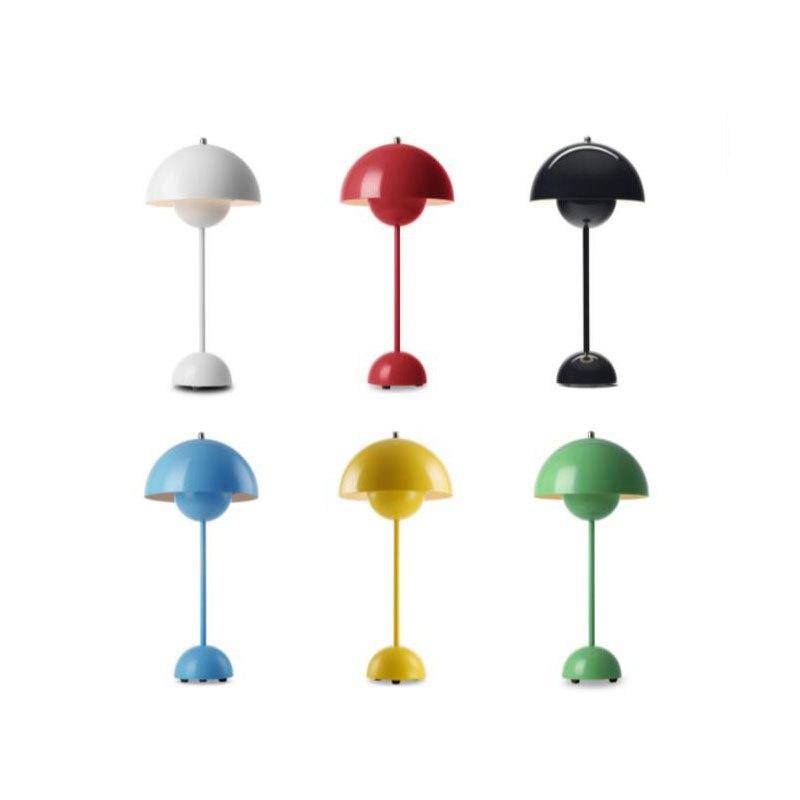 Coloured LED bedside lamp with lampshade in metal Study