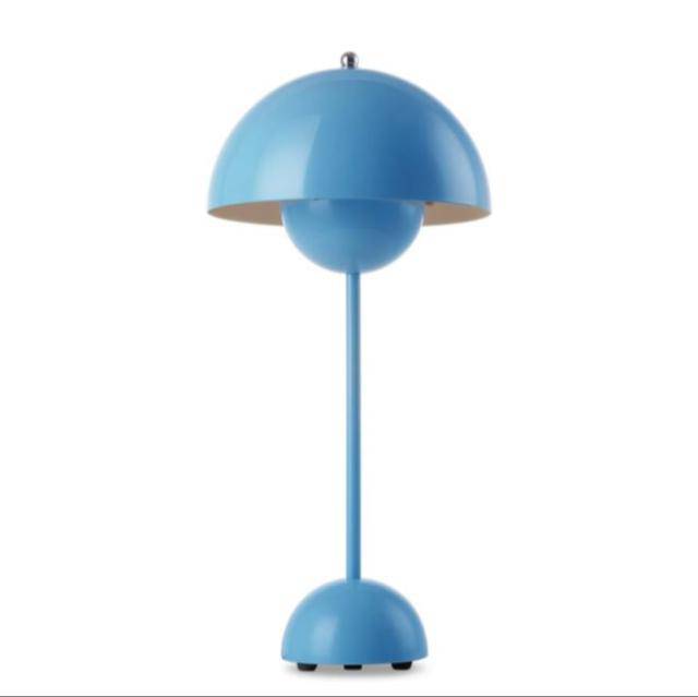 Coloured LED bedside lamp with lampshade in metal Study