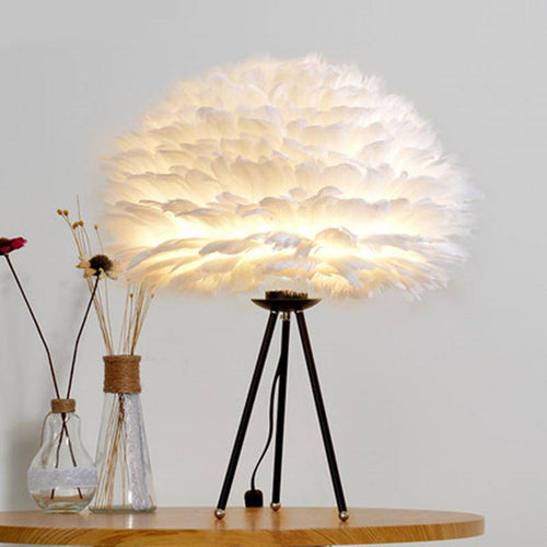 Father feather bedside lamp and tripod