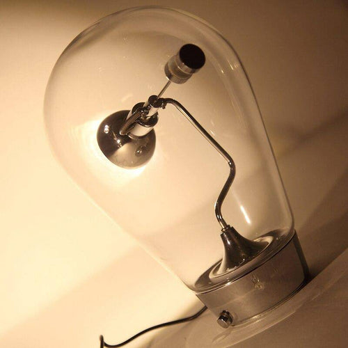 Lampe à poser design à LED chromé dans ampoule en verre - vue 5 sur 7