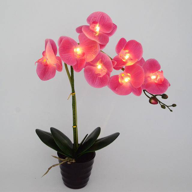 Lampes à poser orchidées artificielles à LED