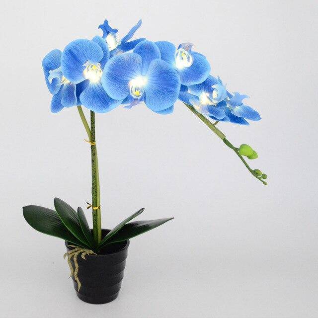 Lampes à poser orchidées artificielles à LED