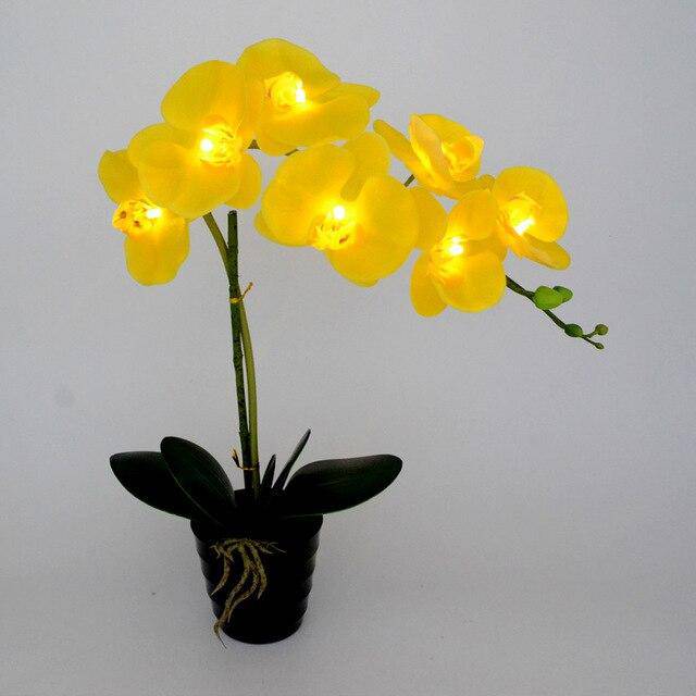 Lampes à poser orchidées artificielles à LED