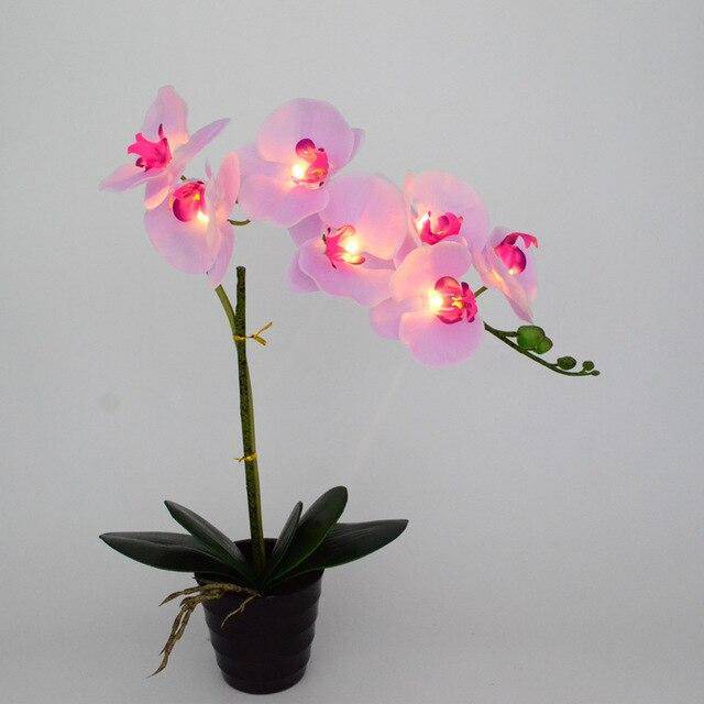 Lampes à poser orchidées artificielles à LED