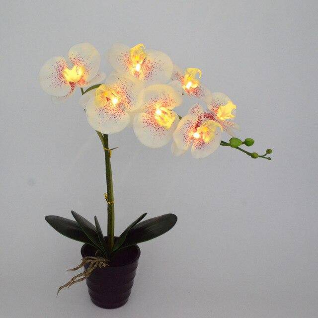 Lampes à poser orchidées artificielles à LED
