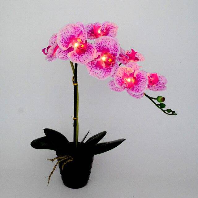Lampes à poser orchidées artificielles à LED