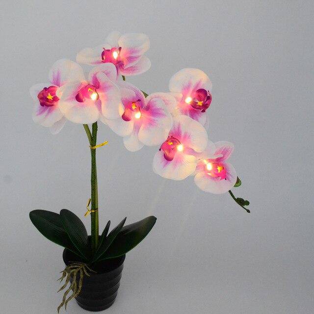 Lampes à poser orchidées artificielles à LED
