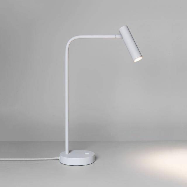 LED desk or bedside lamp with adjustable aluminium Spotlight