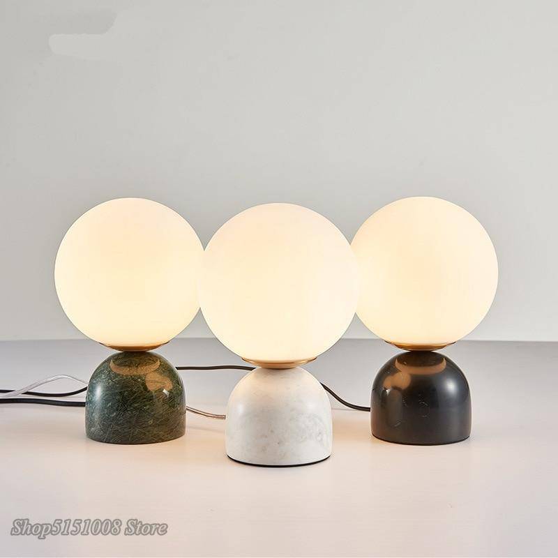 Lampe de bureau ou chevet à LED avec support façon marbre - vue 4 sur 7