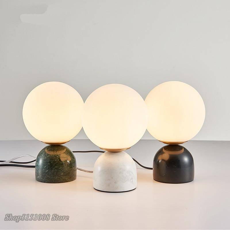 LED desk or bedside lamp with marble-like stand