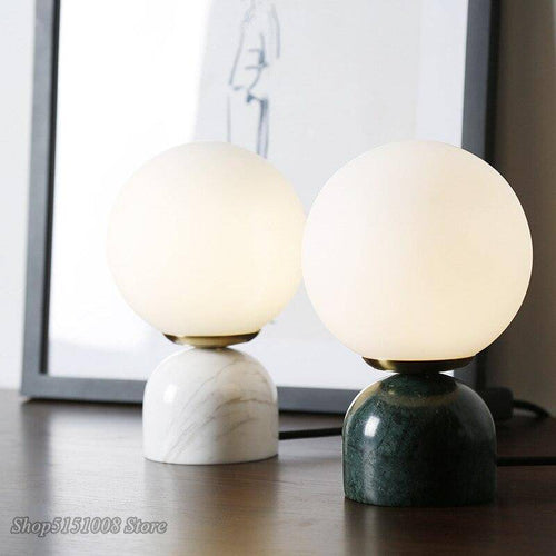 Lampe de bureau ou chevet à LED avec support façon marbre - vue 3 sur 7