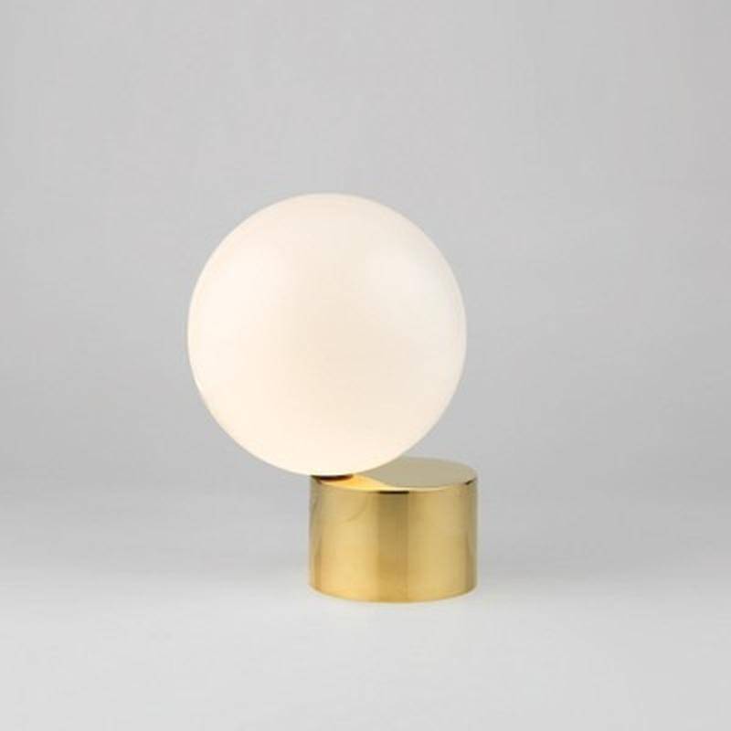 Gold bedside lamp with Nordic glass ball