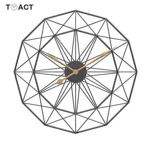 Horloge murale design rond géométrique en métal 50cm