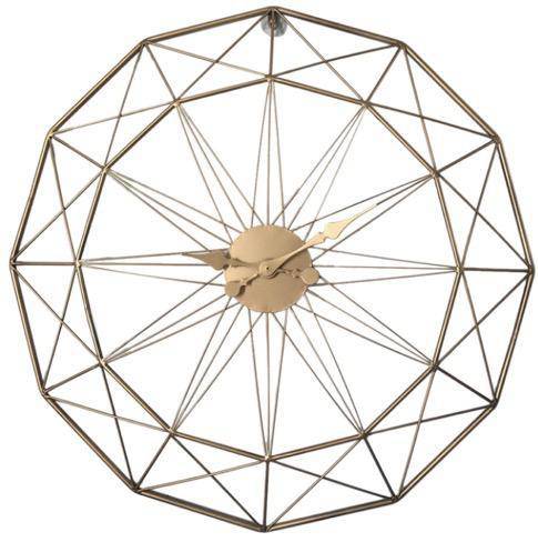 Wall clock design round geometric metal 50cm
