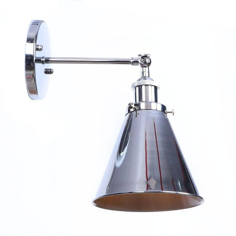 wall lamp retro LED wall light with lampshade conical silver Edison