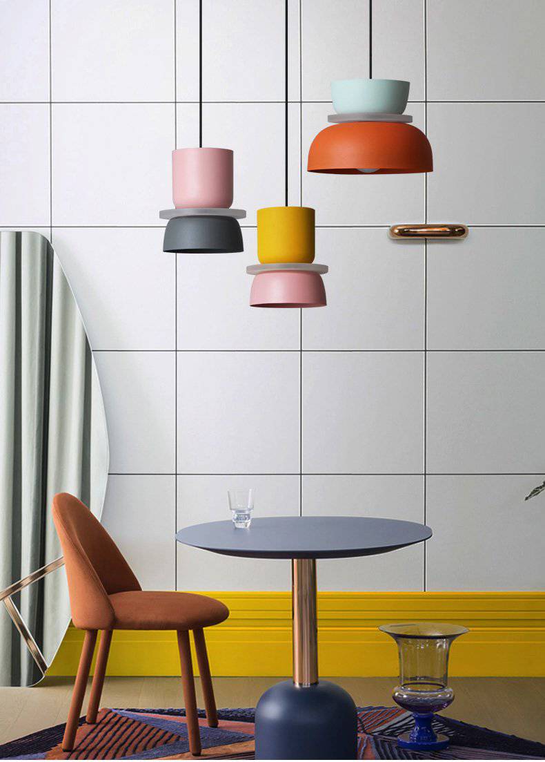 pendant light colorful rounded design in Modern metal