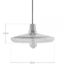 Suspension LED en verre conique et support en bois Vintage
