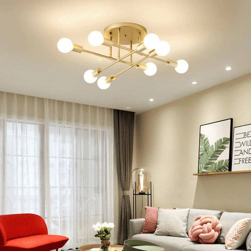 Plafonnier design en métal à plusieurs lampes Rod - vue 3 sur 11