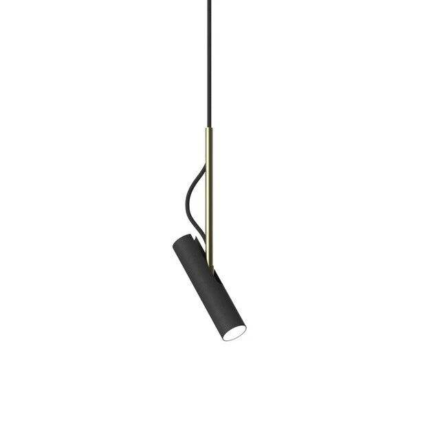 Suspension design LED cylindrique en métal style Hang