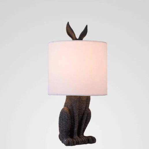 Lámpara de mesa design resina LED estilo conejo Decoración