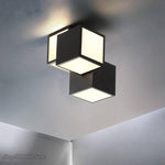 Plafonnier design à LED avec plusieurs cubes en métal Loft