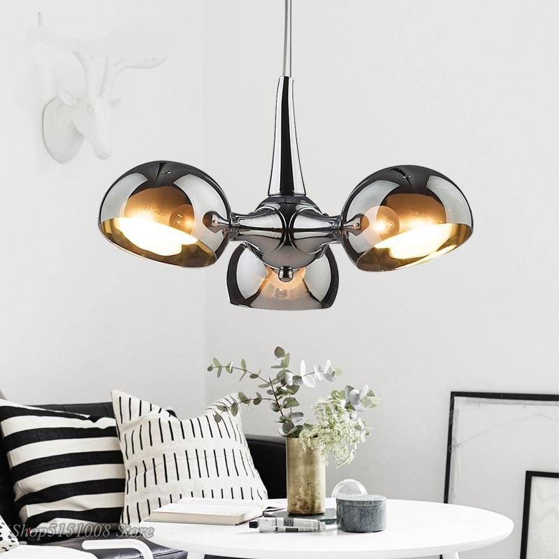 Suspension design LED avec abat-jour arrondi en verre Rui