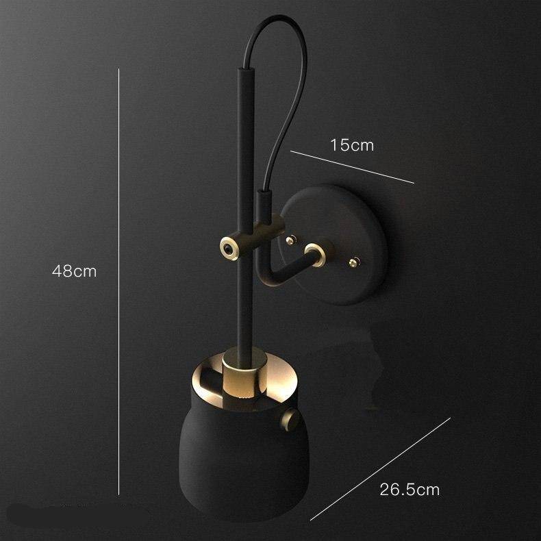 Applique murale design LED avec abat-jour arrondi en métal mat - vue 6 sur 7