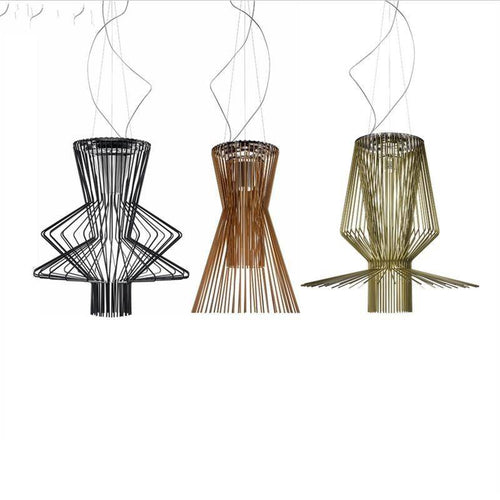 Suspension design LED en cage métal style industriel - vue 3 sur 8