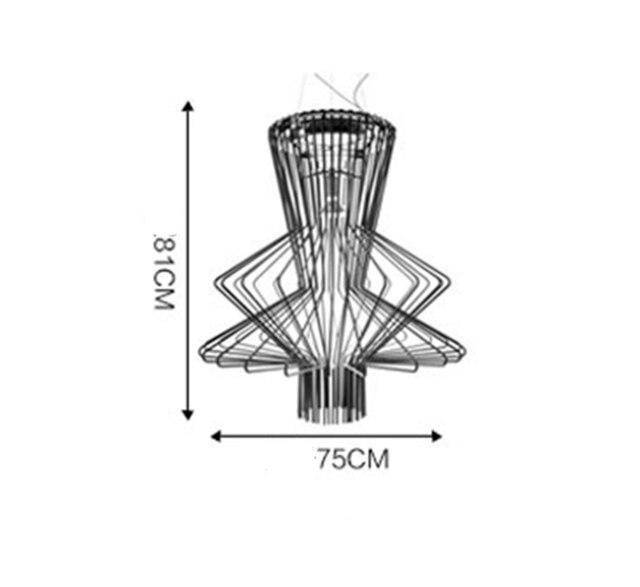 Suspension design LED en cage métal style industriel - vue 6 sur 8
