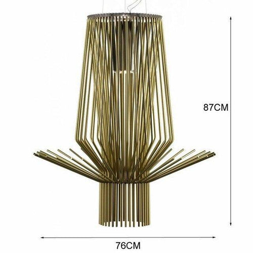 Suspension design LED en cage métal style industriel - vue 8 sur 8