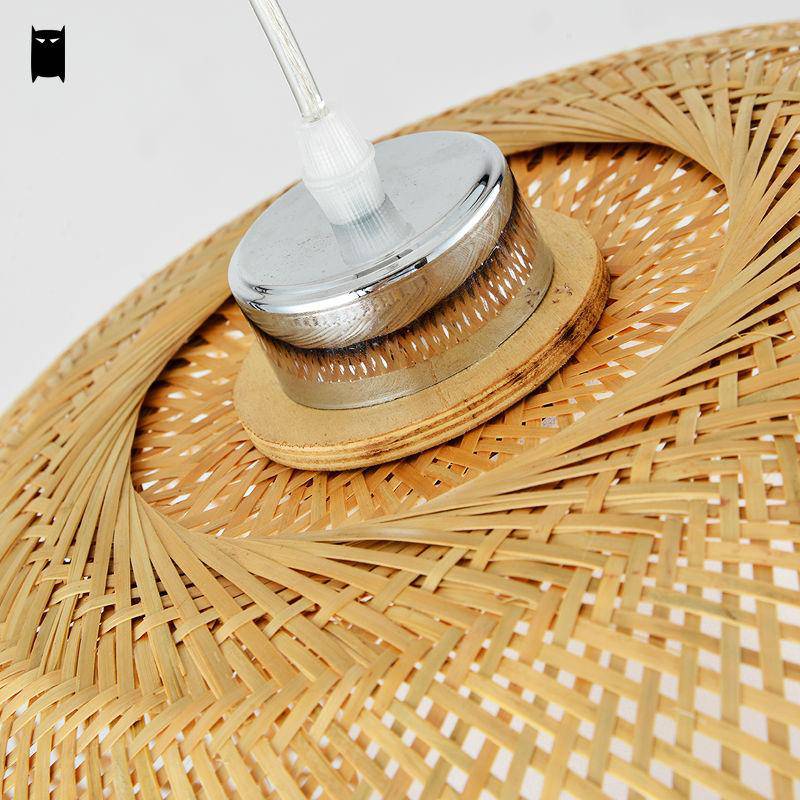 Suspension en bambou design en boule ovale