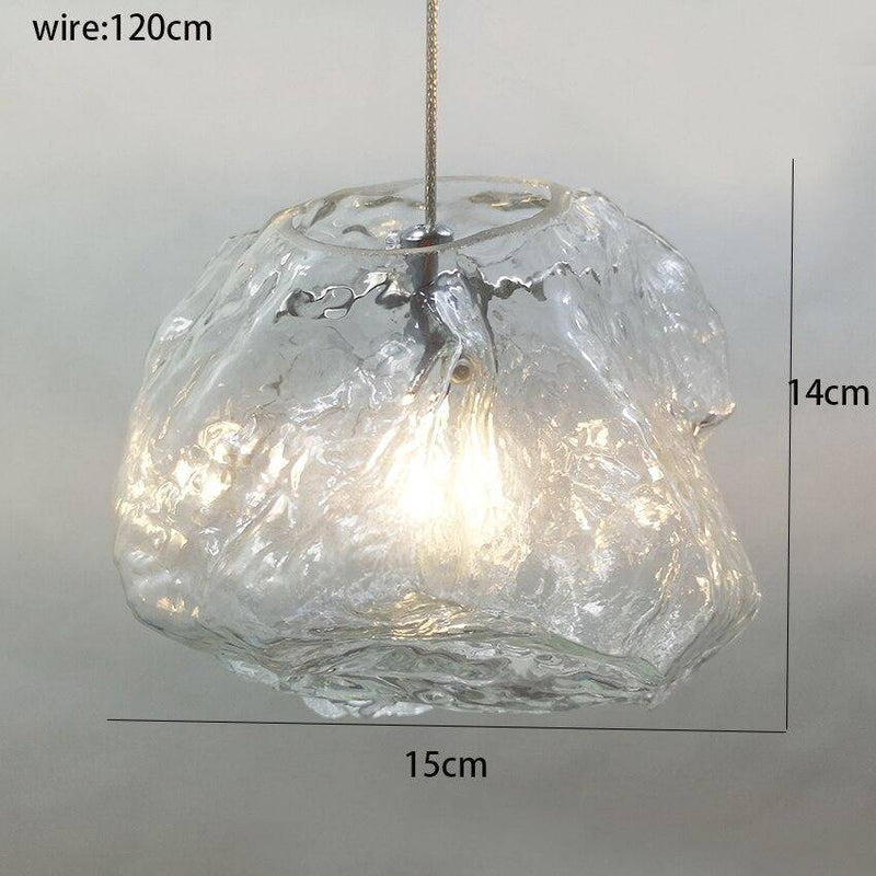 pendant light glass ice cube style