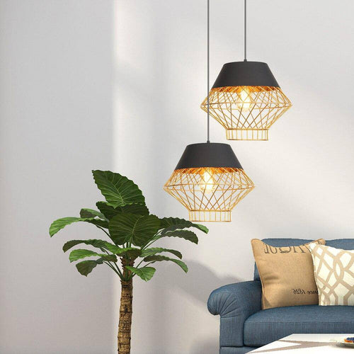 Suspension design à LED avec cage en métal industrielle Loft - vue 4 sur 10