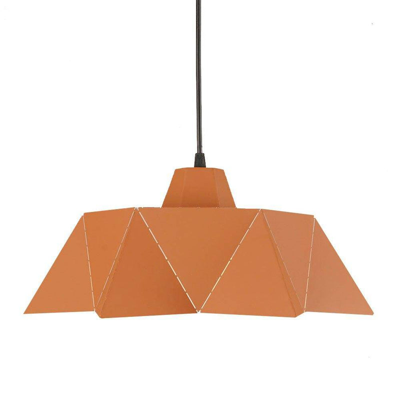 Retro LED pendant, lampshade with metal triangles Vintage