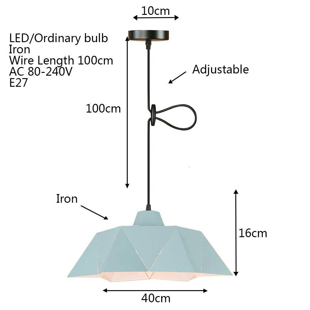 Suspension rétro à LED abat-jour avec triangles en métal Vintage - vue 5 sur 9