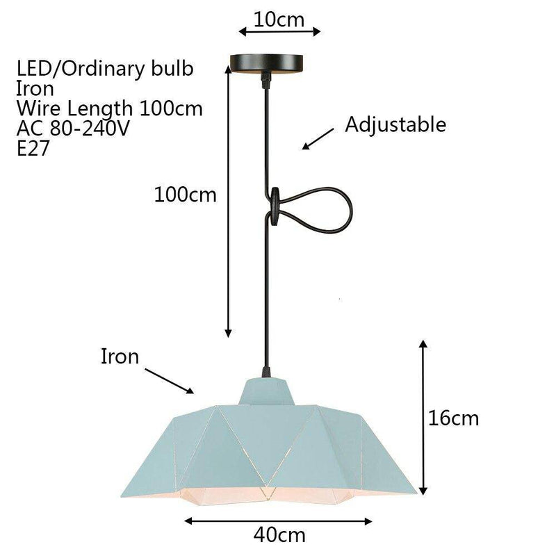 Lámpara de suspensión Pantalla LED retro con triángulos metálicos Vintage