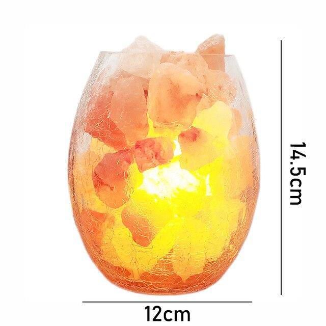 LED table lamp with Himalayan salt stones