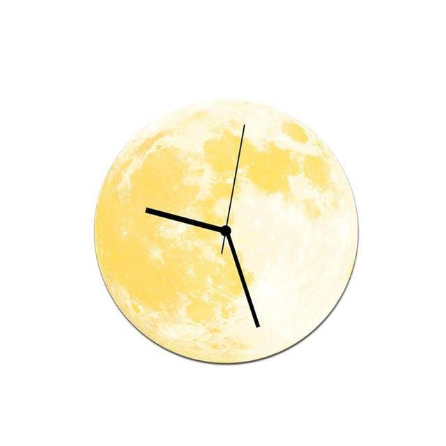 Round coloured moon wall clock 30cm Luminous