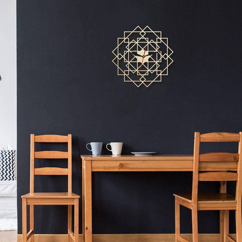 Horloge murale en bois avec rectangles superposés 30cm Mandala - vue 4 sur 7